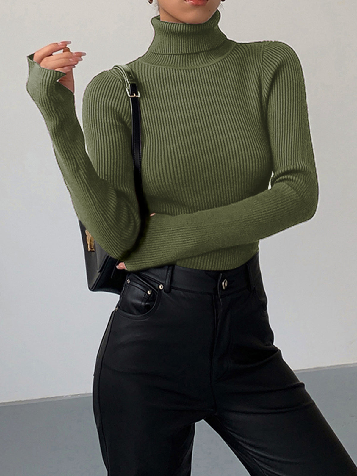 Jennifer | Women's Spring Stylish Ribbed Turtleneck Sweater