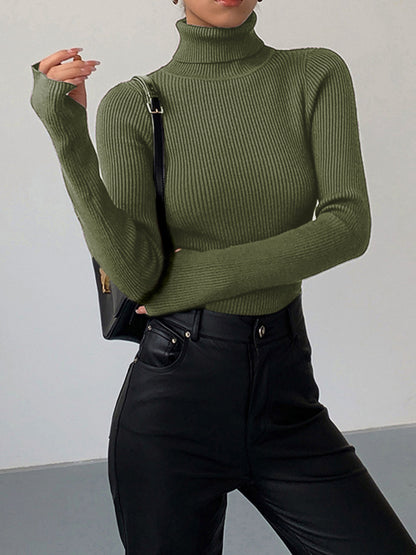Jennifer | Women's Spring Stylish Ribbed Turtleneck Sweater
