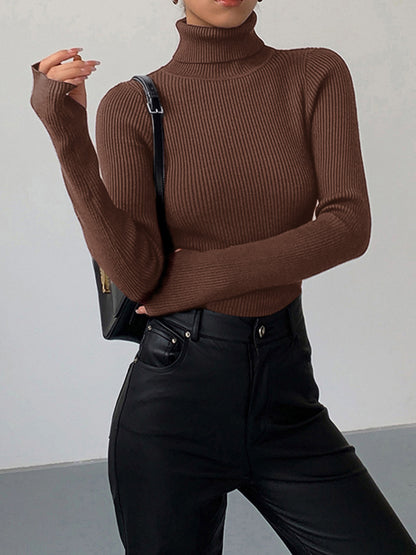 Jennifer | Women's Spring Stylish Ribbed Turtleneck Sweater