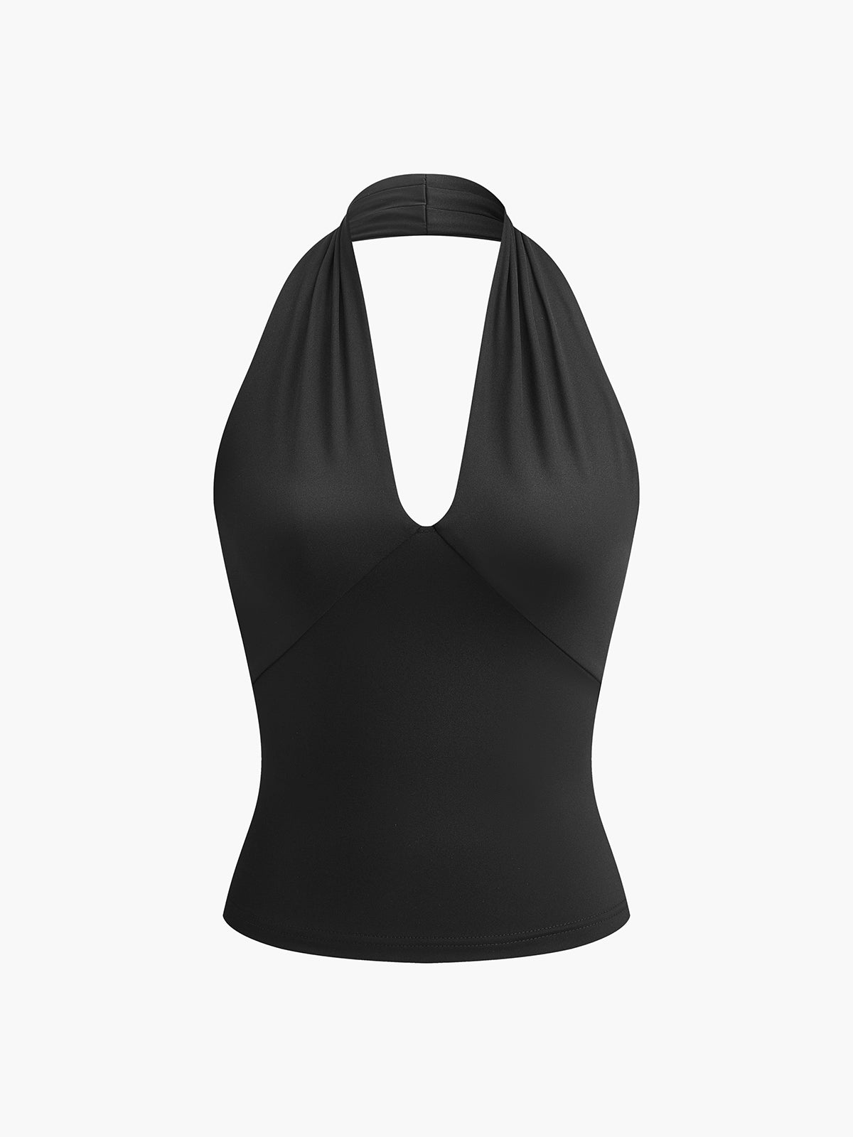 Saskia | Halter V Neck Open Back Top