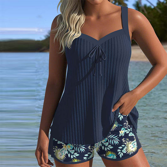 Cassandra | Women's Tummy Control Striped Tankini