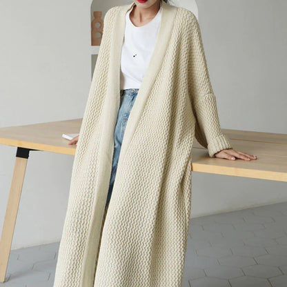 Frieda | Women's Long Knit Cardigan with Open Front