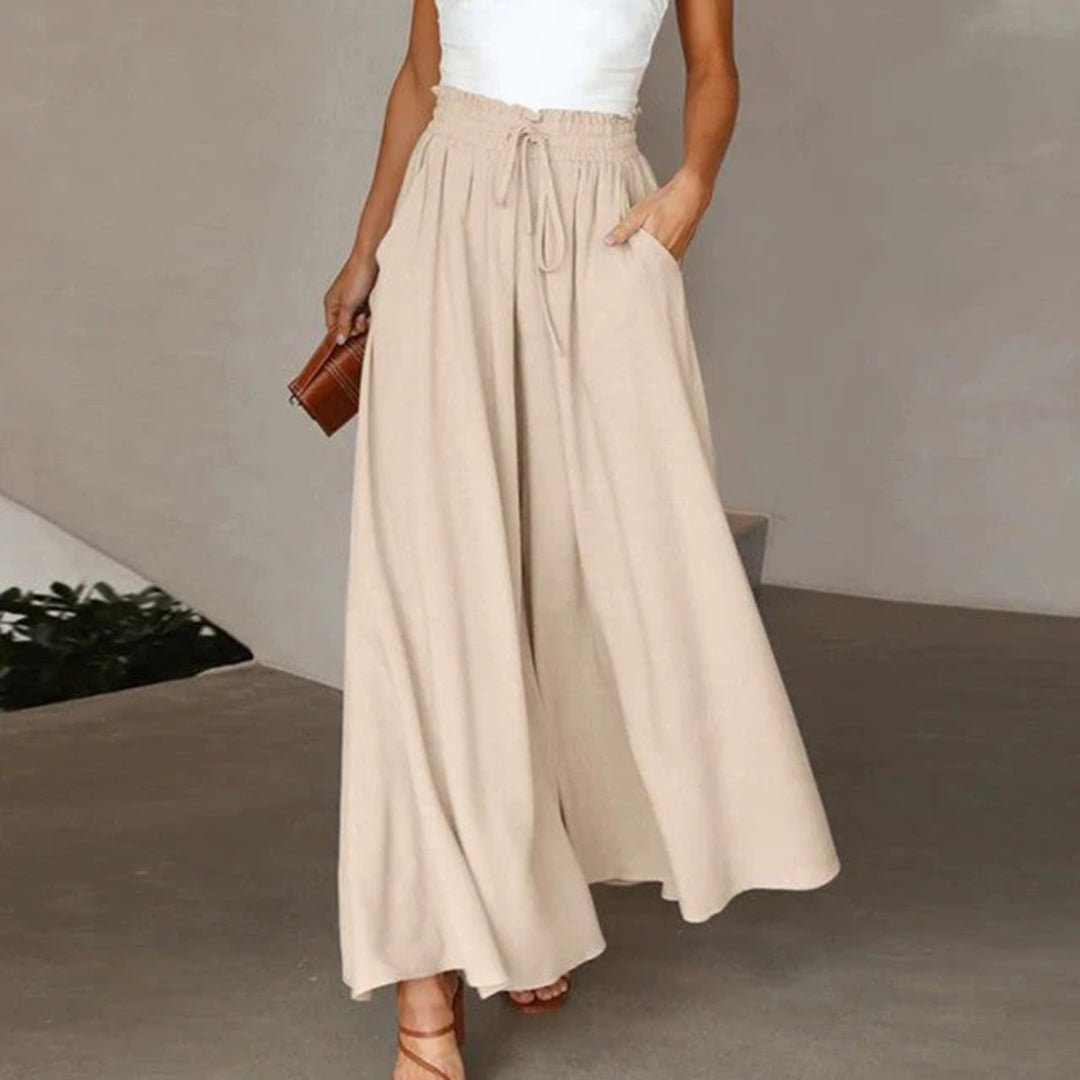 Terra | Smocked-Waist Wide-Leg Pants