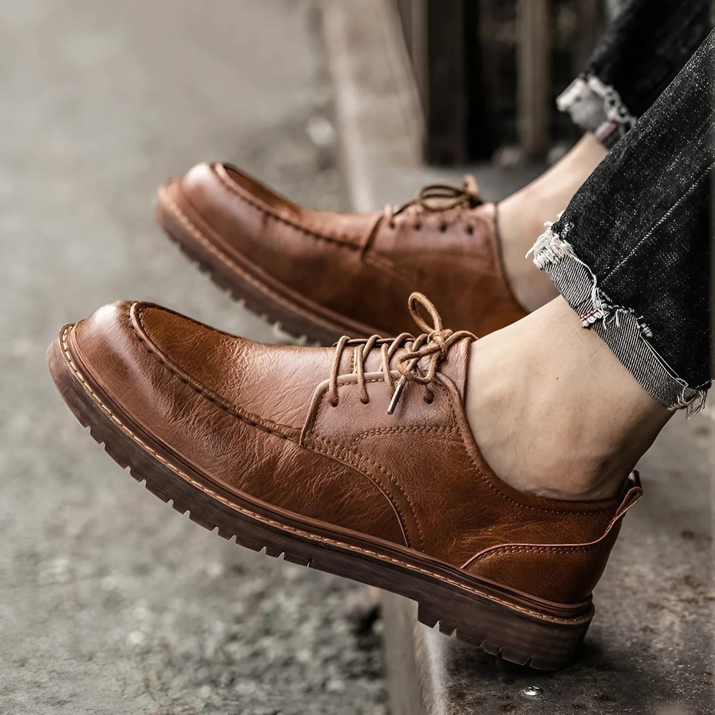 Stephen | Men's Leather Winter Lace-Up Shoes
