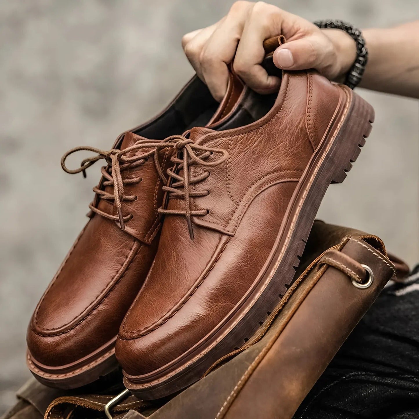 Stephen | Men's Leather Winter Lace-Up Shoes