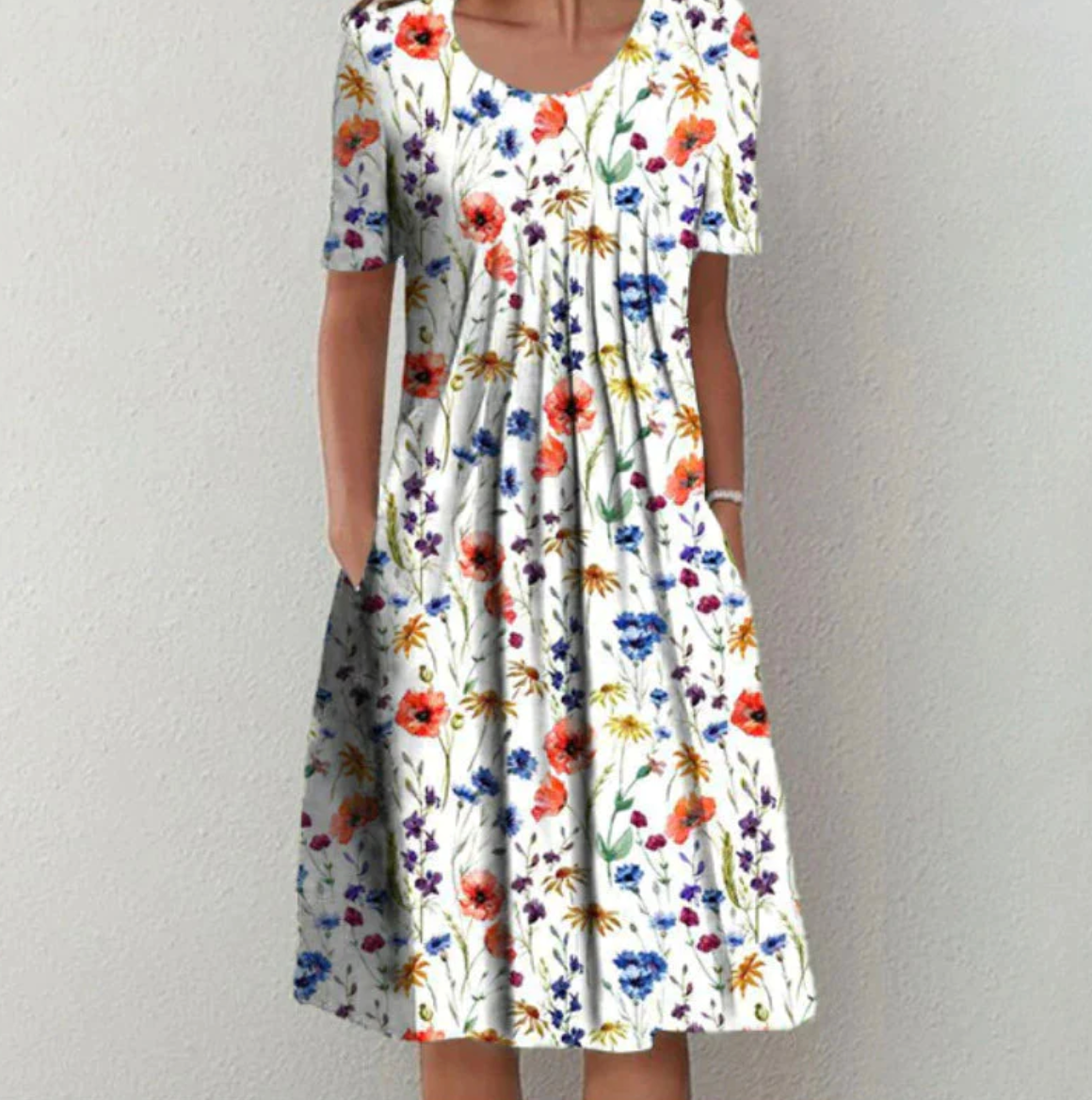 Tamara | Women's Midi Dress with relaxed Cut and Floral Print