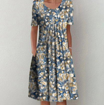 Tamara | Women's Midi Dress with relaxed Cut and Floral Print