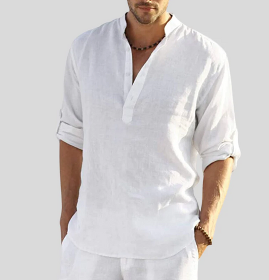 Martin | Men's Lässiges Langarmhemd with Button Placket