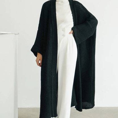 Frieda | Women's Long Knit Cardigan with Open Front