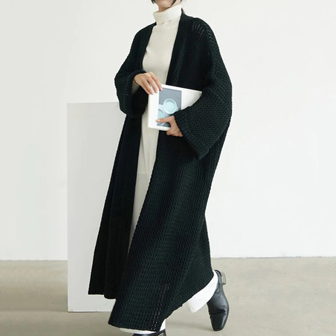 Frieda | Women's Long Knit Cardigan with Open Front
