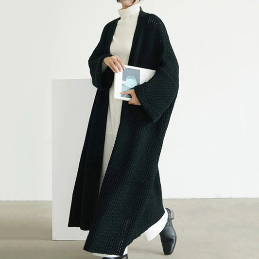 Frieda | Women's Long Knit Cardigan with Open Front
