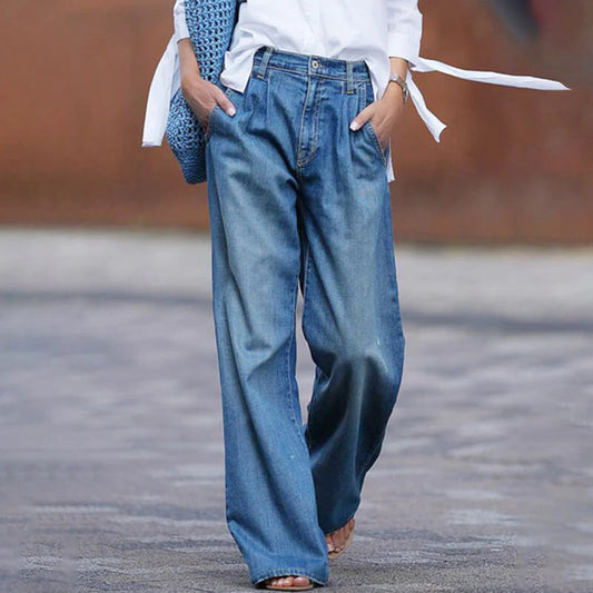 Alina | Women's High-Waist Wide-Leg Jeans