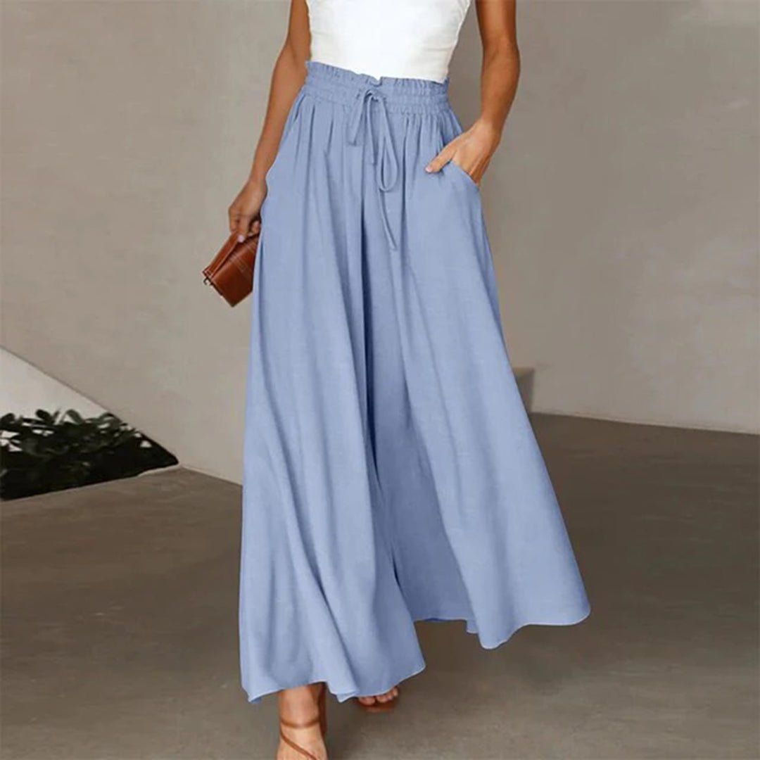 Terra | Smocked-Waist Wide-Leg Pants