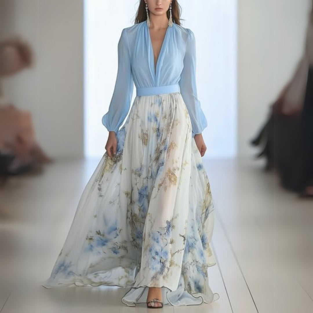 Doris | Women's Floral V-Neck Maxi Dress