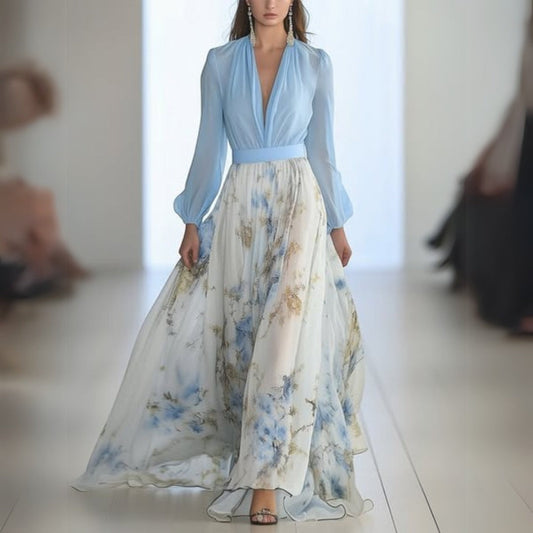 Doris | Women's Floral V-Neck Maxi Dress