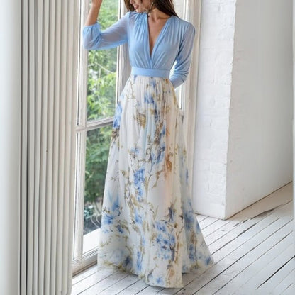 Doris | Women's Floral V-Neck Maxi Dress