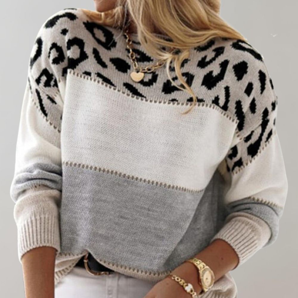Violet | Women's Knit Relaxed Leopard Sweater