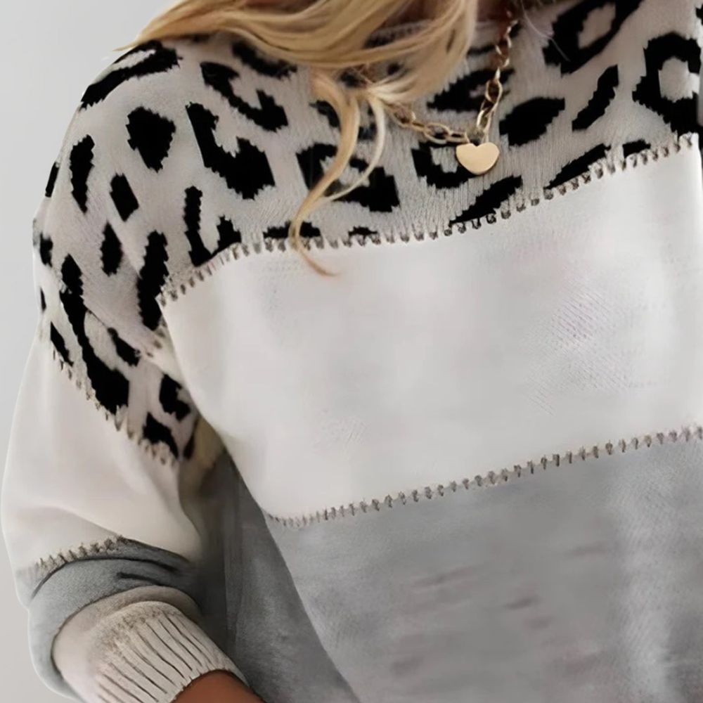 Violet | Women's Knit Relaxed Leopard Sweater