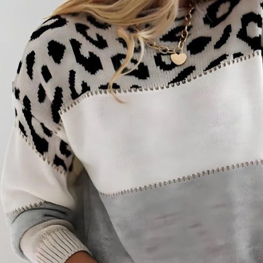 Violet | Women's Knit Relaxed Leopard Sweater