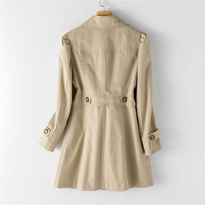 Gabriela | Women's Classic Long Trench Coat with Buttons Front