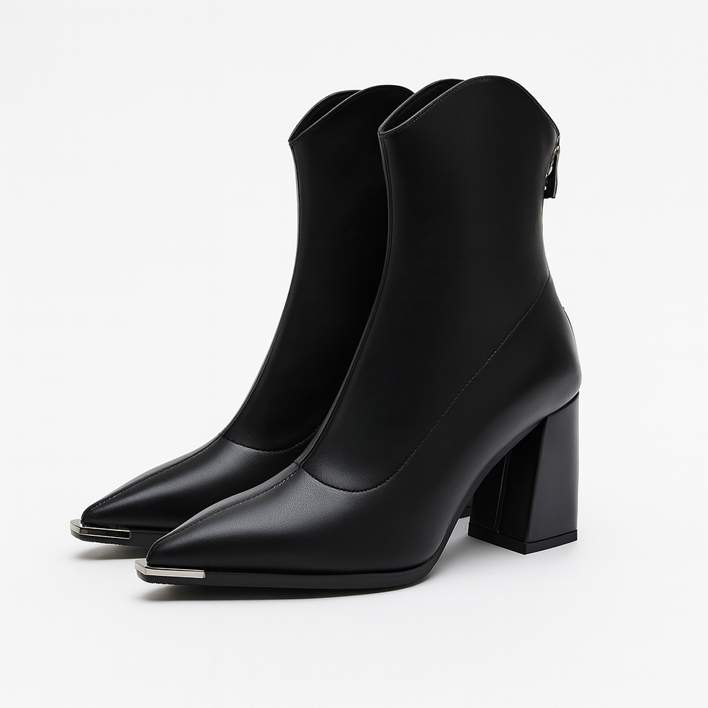 Angela | Women's-Spring-Ankle Boots with spitzer Kappe and Heel