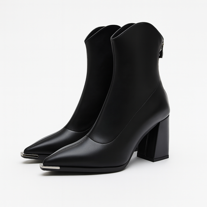Angela | Women's-Spring-Ankle Boots with spitzer Kappe and Heel