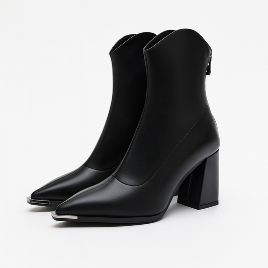 Angela | Women's-Spring-Ankle Boots with spitzer Kappe and Heel