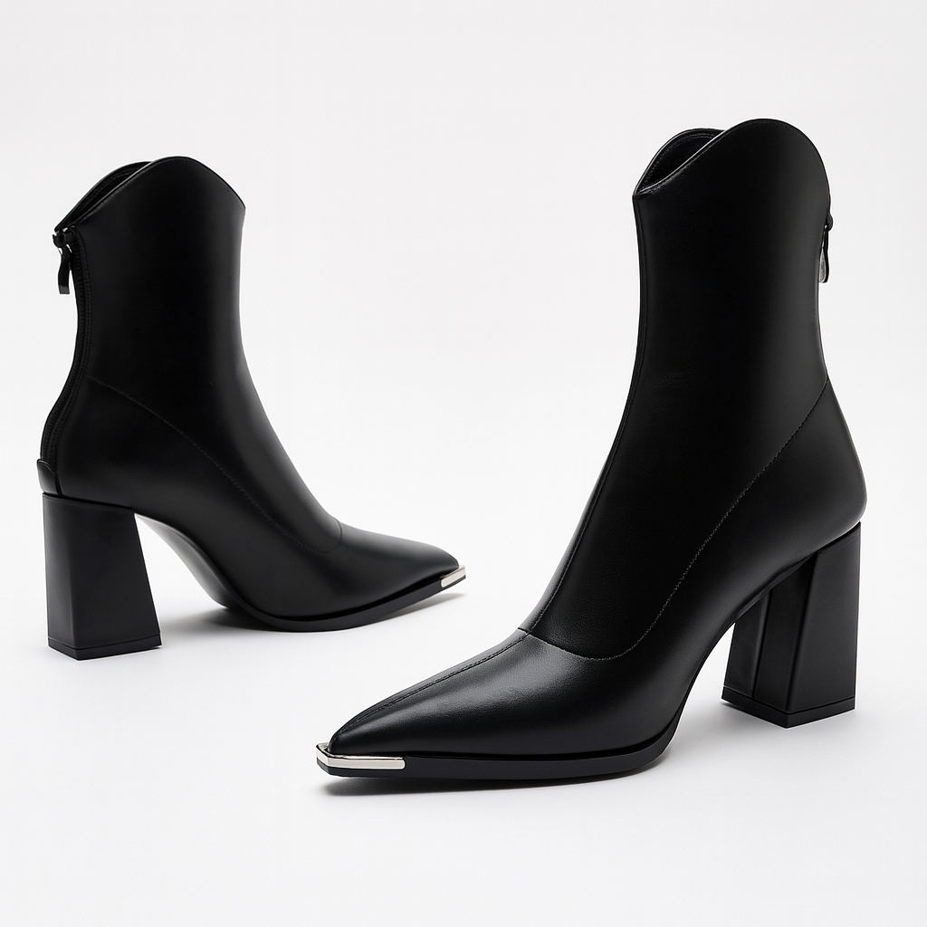 Angela | Women's-Spring-Ankle Boots with spitzer Kappe and Heel