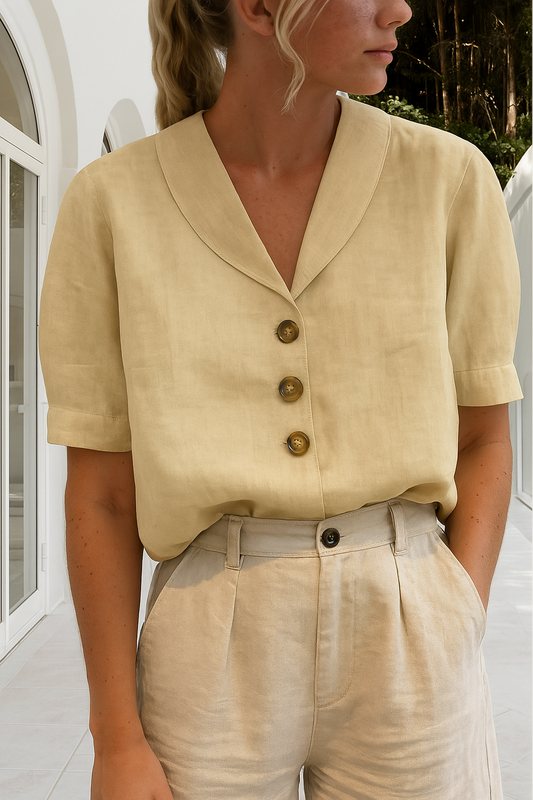 Celestine | Elegant wrap-neck blouse with timeless all-day style
