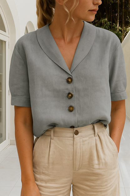 Celestine | Elegant wrap-neck blouse with timeless all-day style