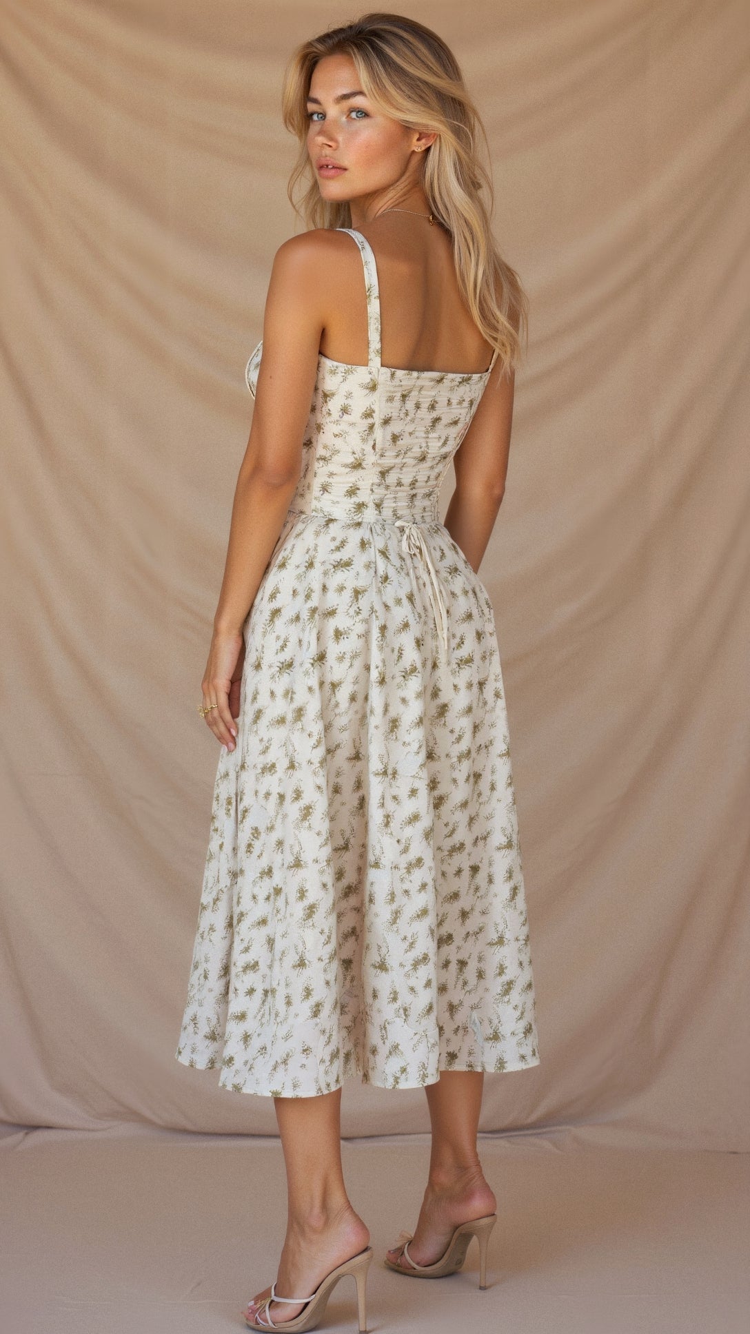 Lydia | Women's Korsett-Midi Dress with Flowing Skirt
