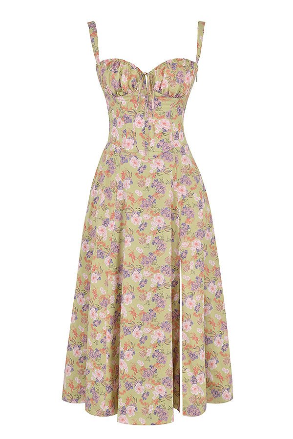 Lydia | Women's Korsett-Midi Dress with Flowing Skirt