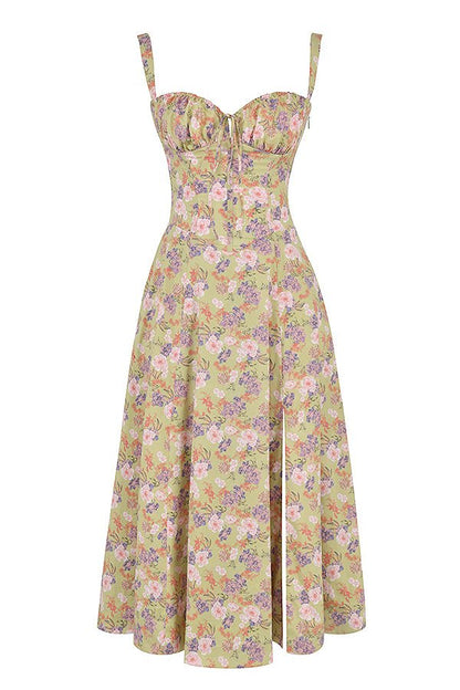 Lydia | Women's Korsett-Midi Dress with Flowing Skirt