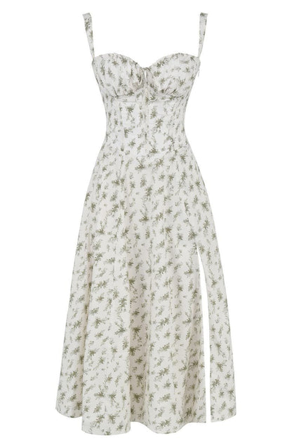 Lydia | Women's Korsett-Midi Dress with Flowing Skirt
