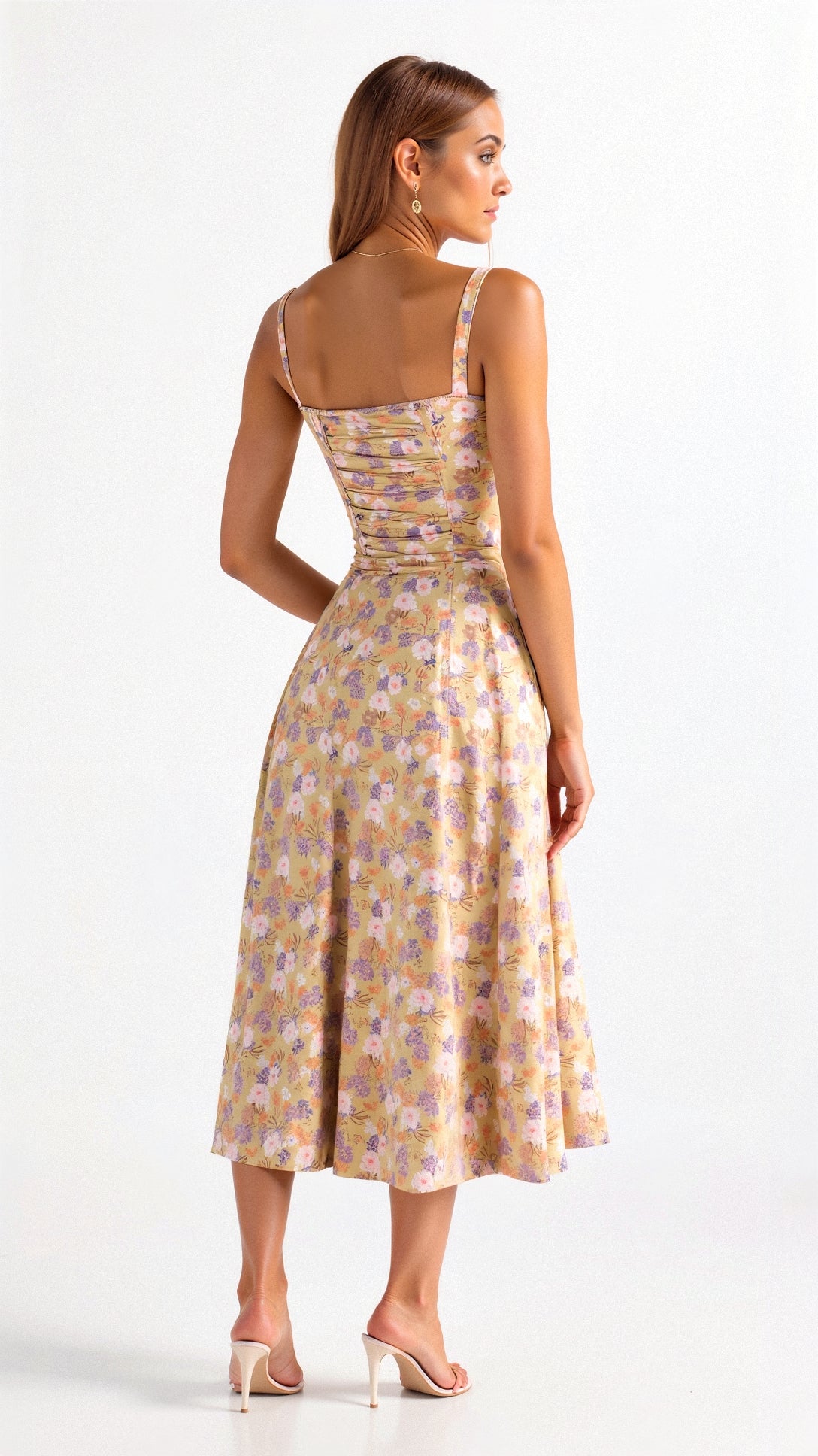 Lydia | Women's Korsett-Midi Dress with Flowing Skirt