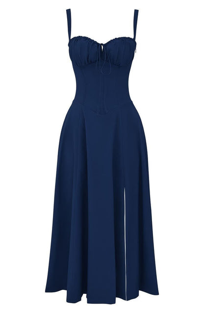 Lydia | Women's Korsett-Midi Dress with Flowing Skirt