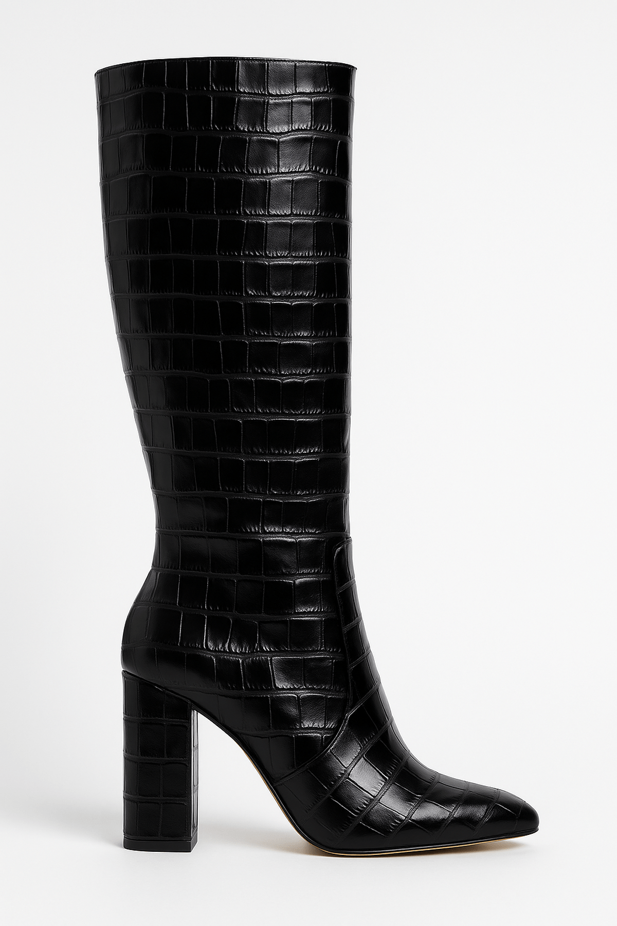 Franziska | Women's Boots with Kroko-Pattern and quadratischem Heel
