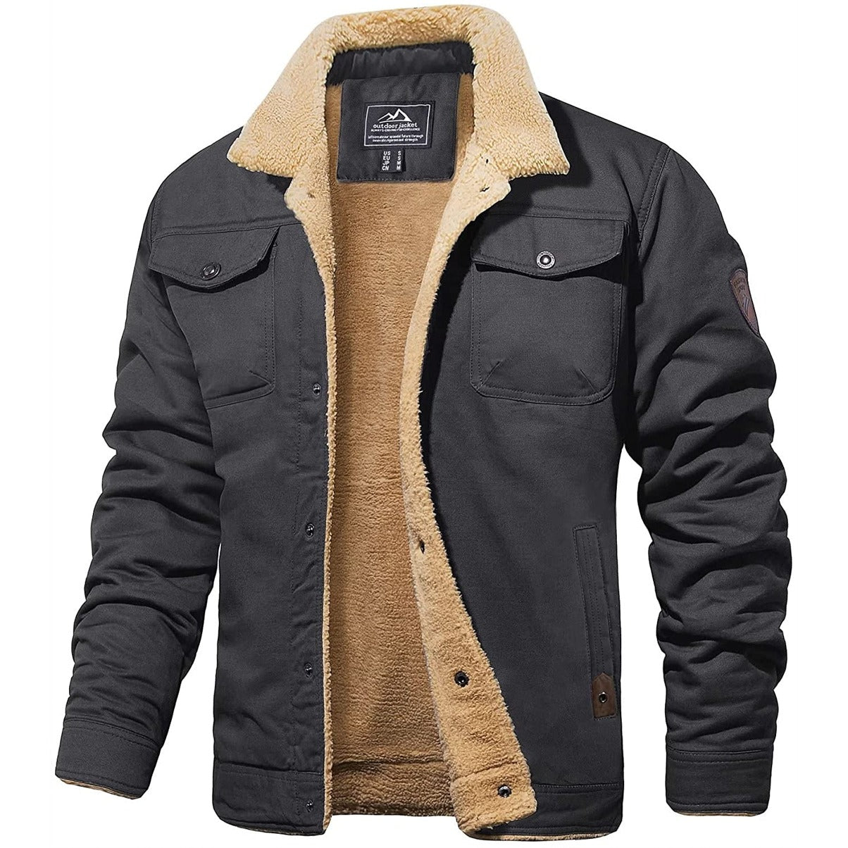Richard | Men's Warm Fleece Jacket with Button Placket