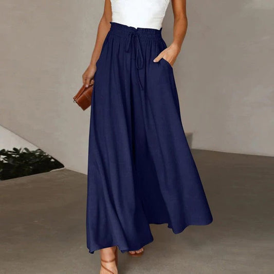 Terra | Smocked-Waist Wide-Leg Pants