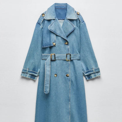Hayley | Women's Denim Relaxed Trench Coat