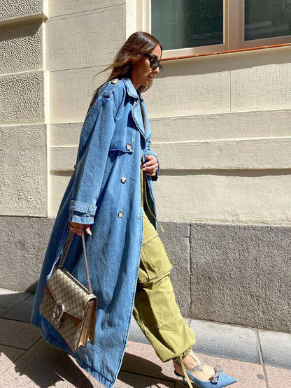 Hayley | Women's Denim Relaxed Trench Coat