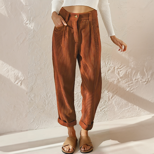 Eileen | Vintage Cord-Textured Pants