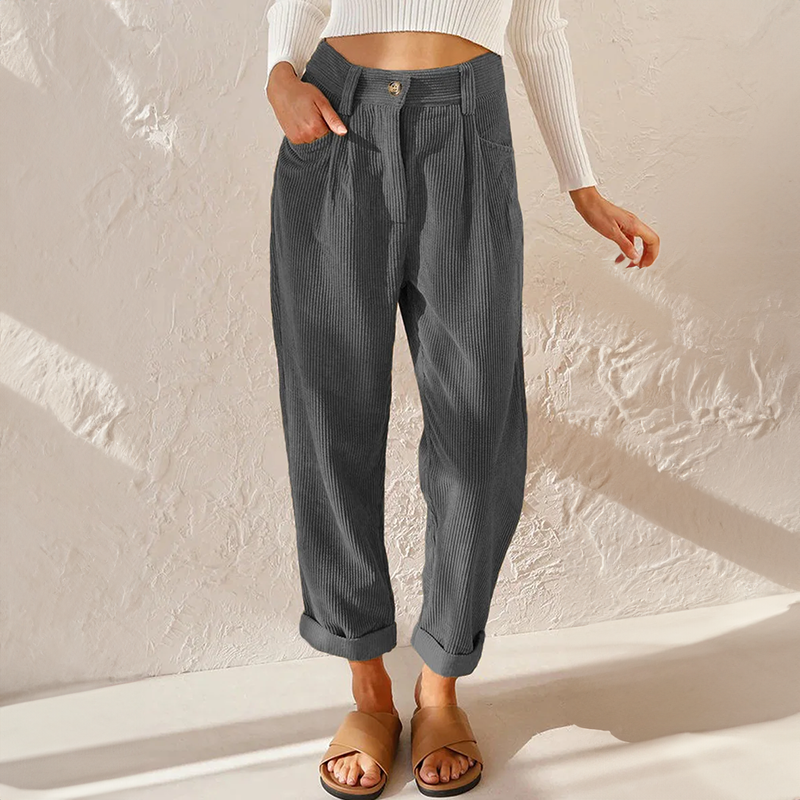 Kerstin | Women's Summer Pants with High Waist and Wide Leg