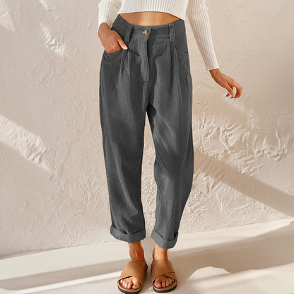 Kerstin | Women's Summer Pants with High Waist and Wide Leg
