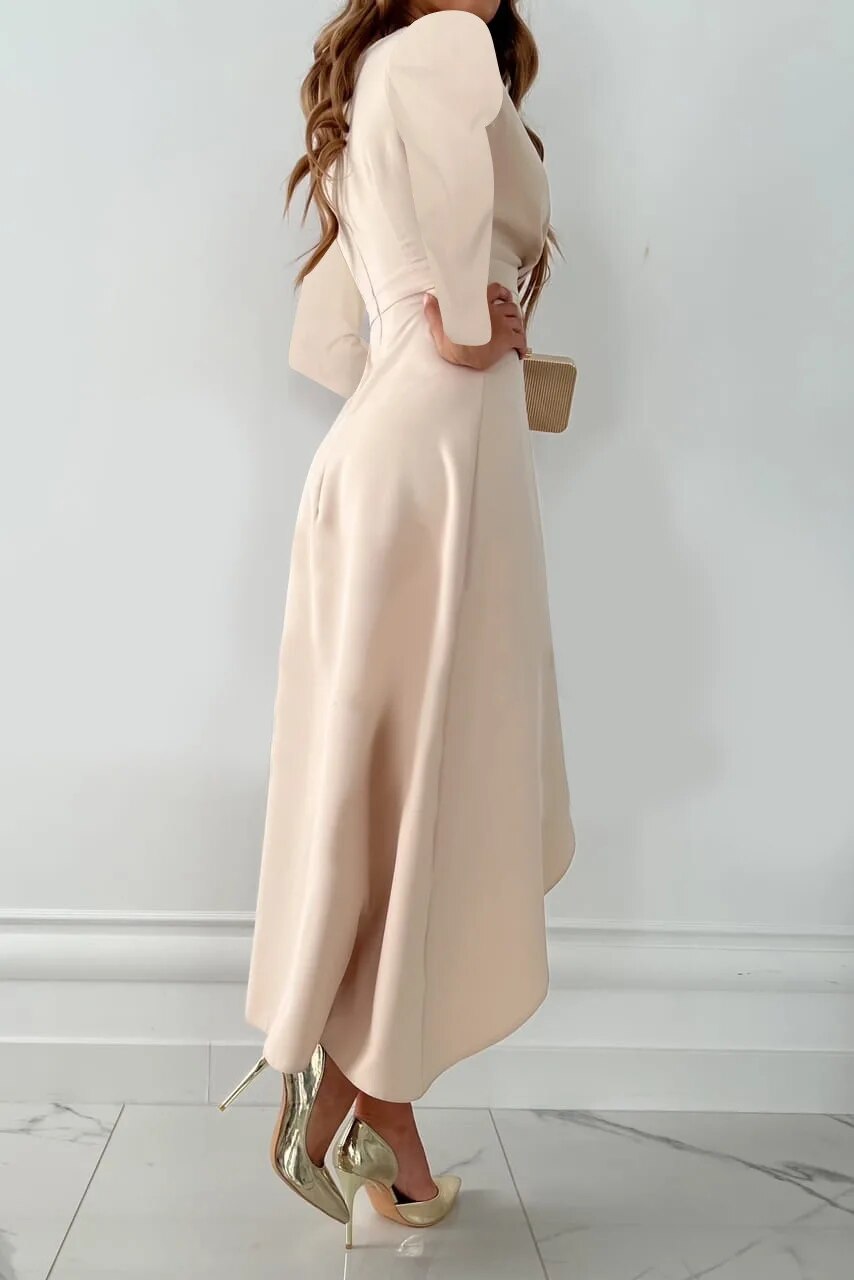 Renate | Women's Midi-Etui-Dress with V-Neck and Slit
