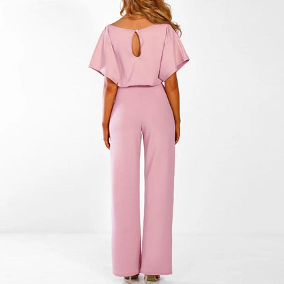 Viola | Women's Casual Shorts Sleeve-Jumpsuit with Belt