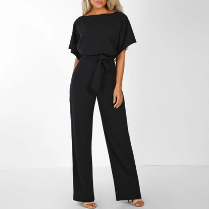 Viola | Women's Casual Shorts Sleeve-Jumpsuit with Belt