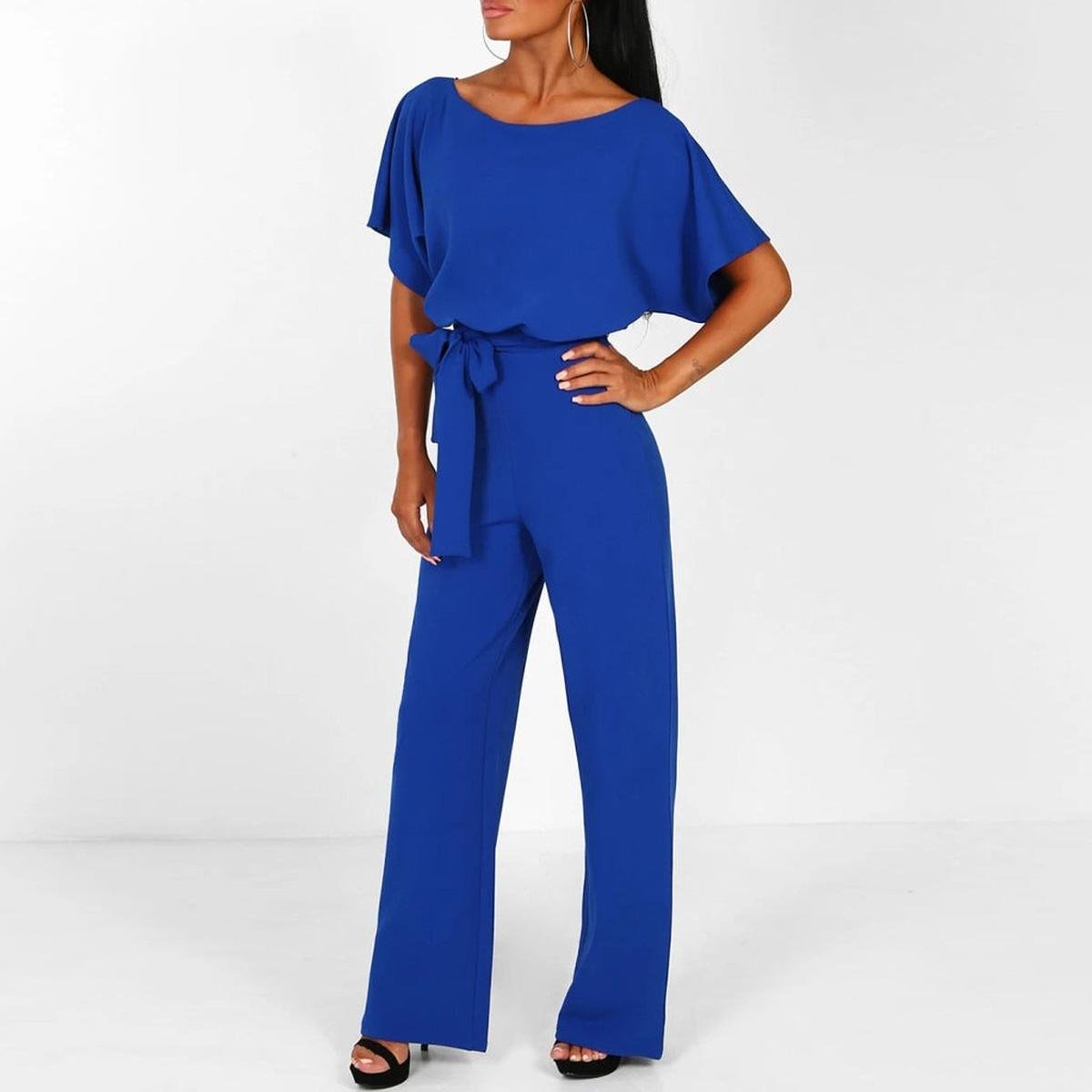 Viola | Women's Casual Shorts Sleeve-Jumpsuit with Belt