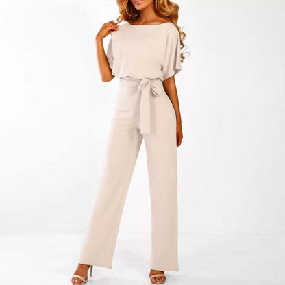 Viola | Women's Casual Shorts Sleeve-Jumpsuit with Belt