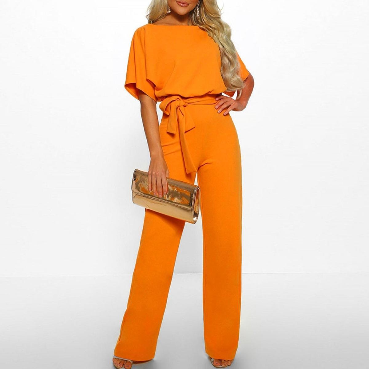 Viola | Women's Casual Shorts Sleeve-Jumpsuit with Belt